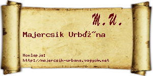 Majercsik Urbána névjegykártya
